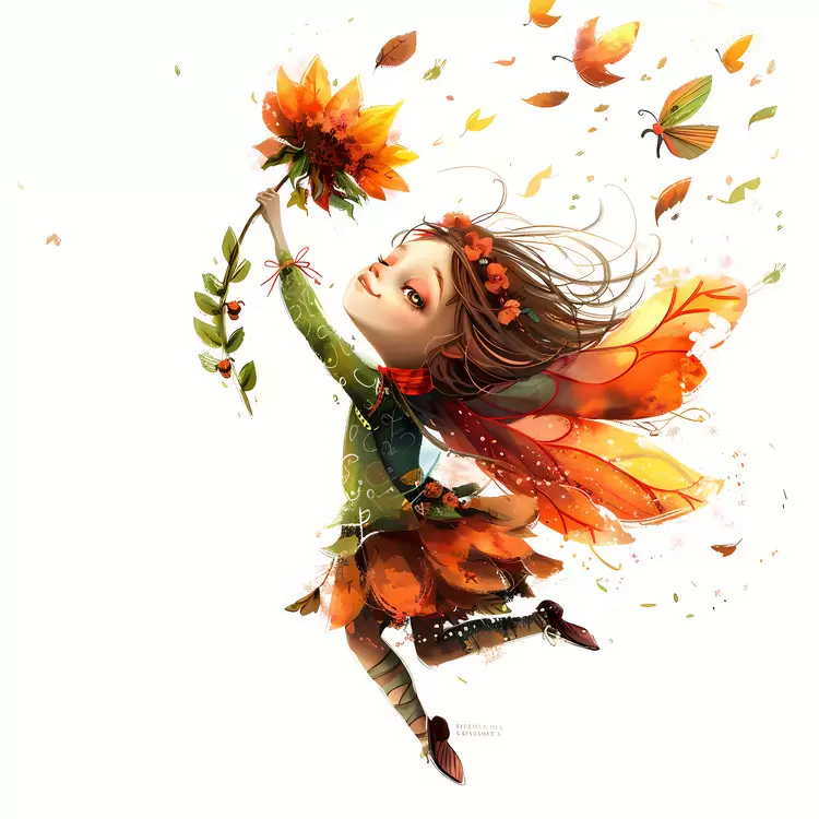 fly with a flower