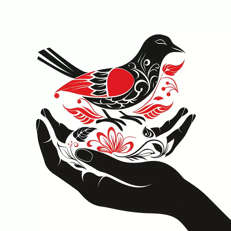 hands bird