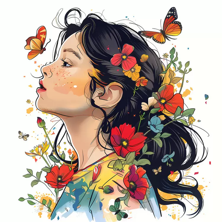 fly with a flower