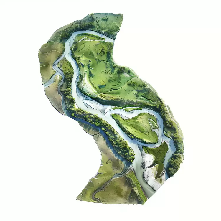 aerial view river