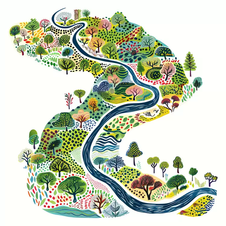 aerial view river