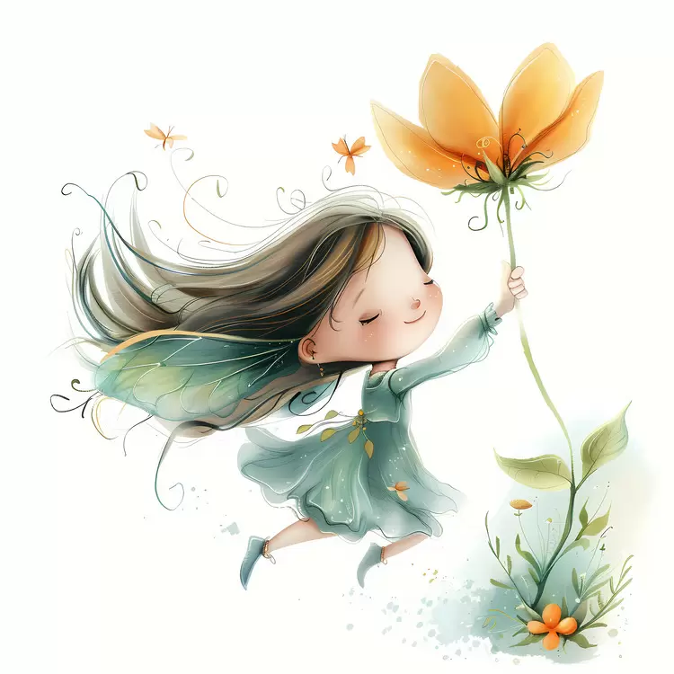 fly with a flower