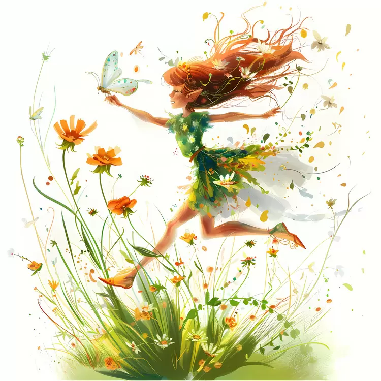 fly with a flower