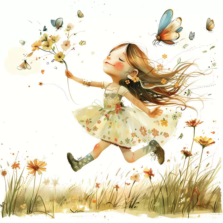fly with a flower