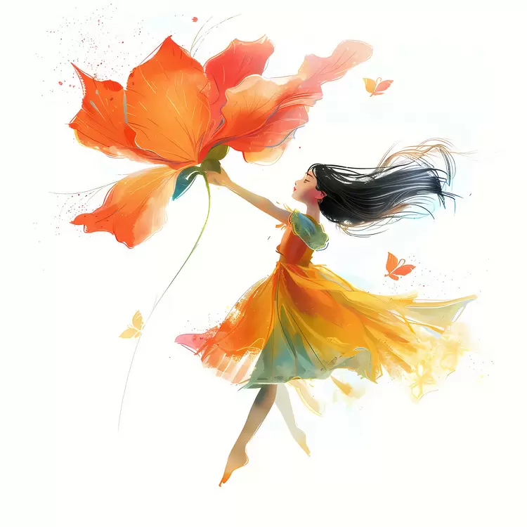 fly with a flower