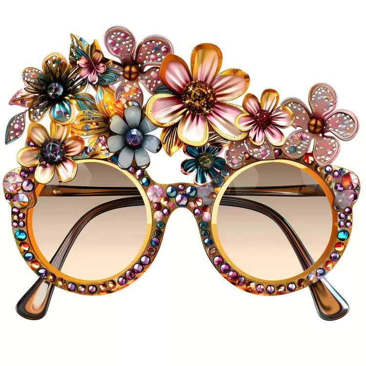 girl sunglasses flower