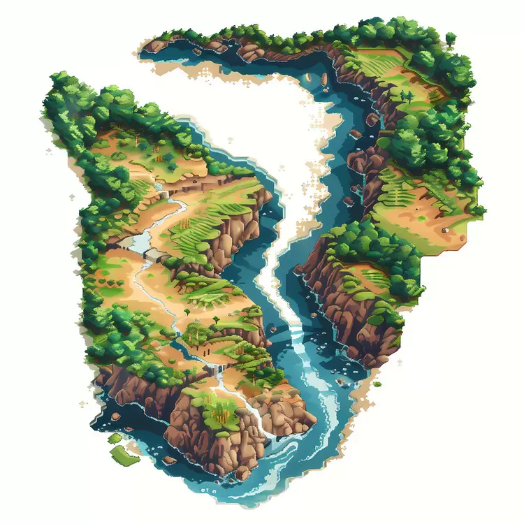 aerial view river