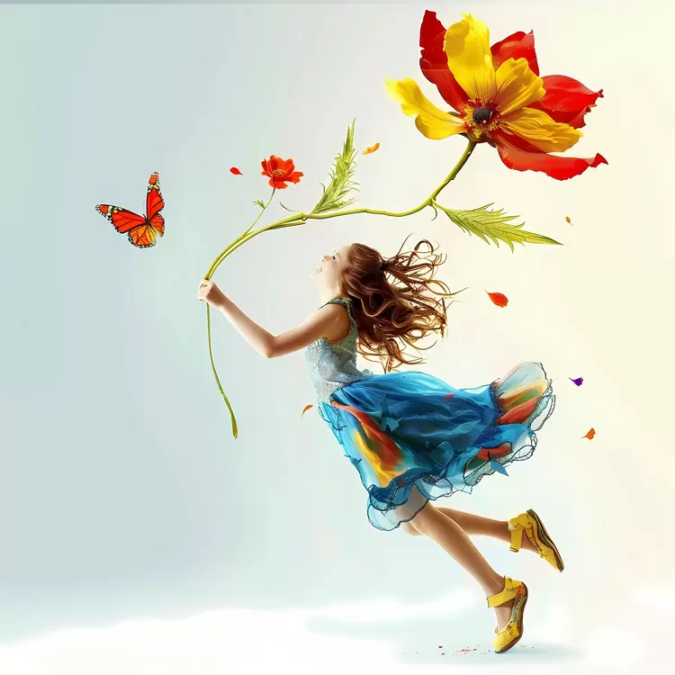 fly with a flower