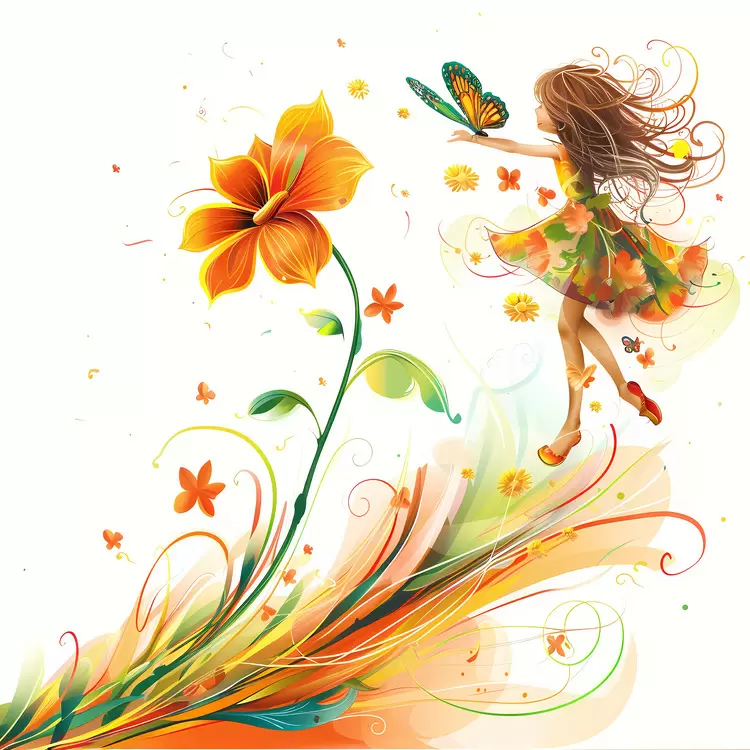 fly with a flower