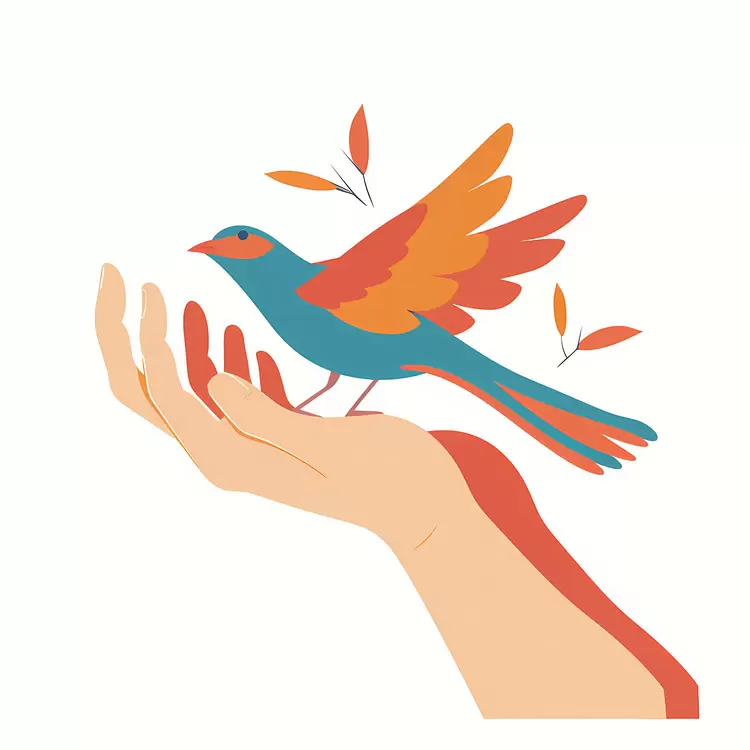 hands bird