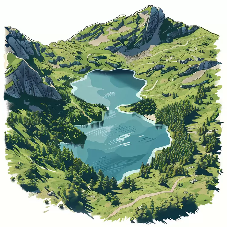lake aerial view