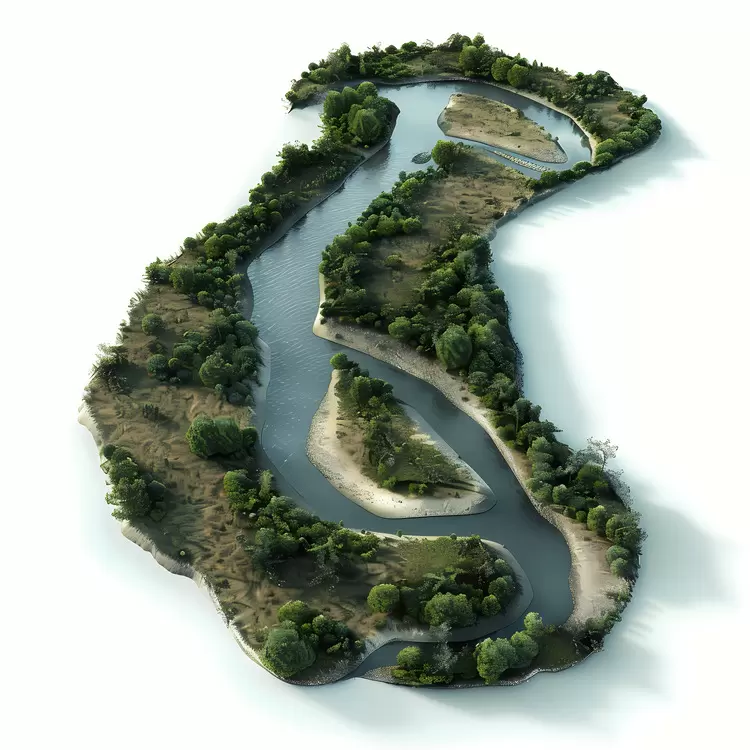 aerial view river