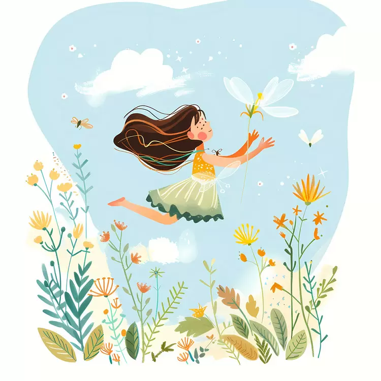 fly with a flower