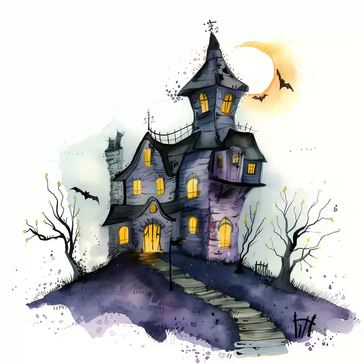 creepy haunted house