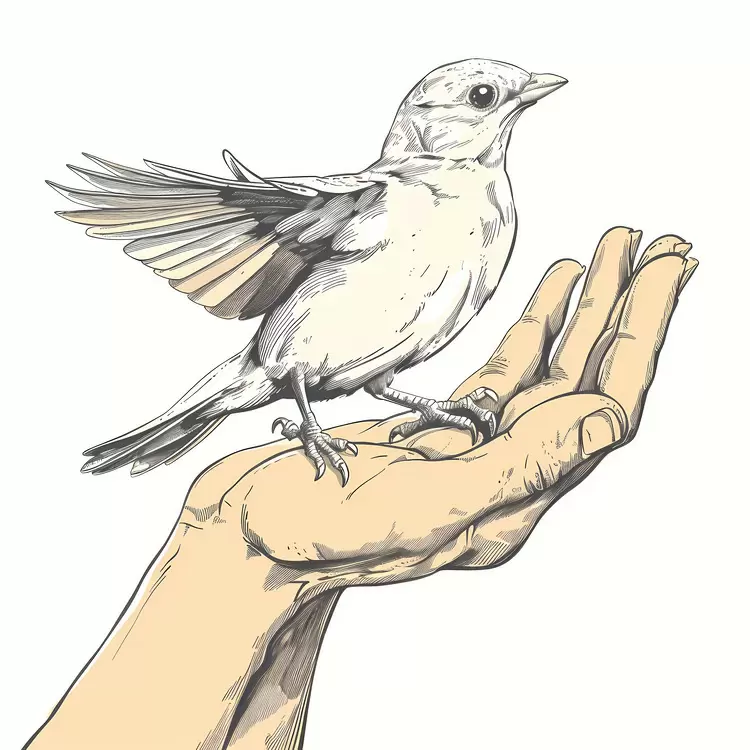 hands bird