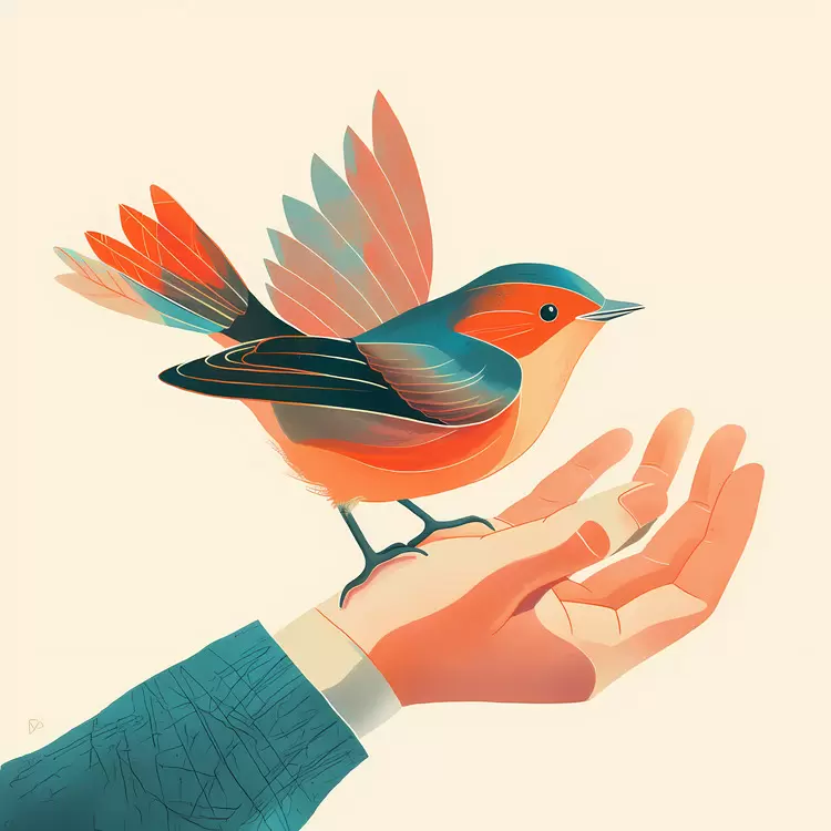 hands bird