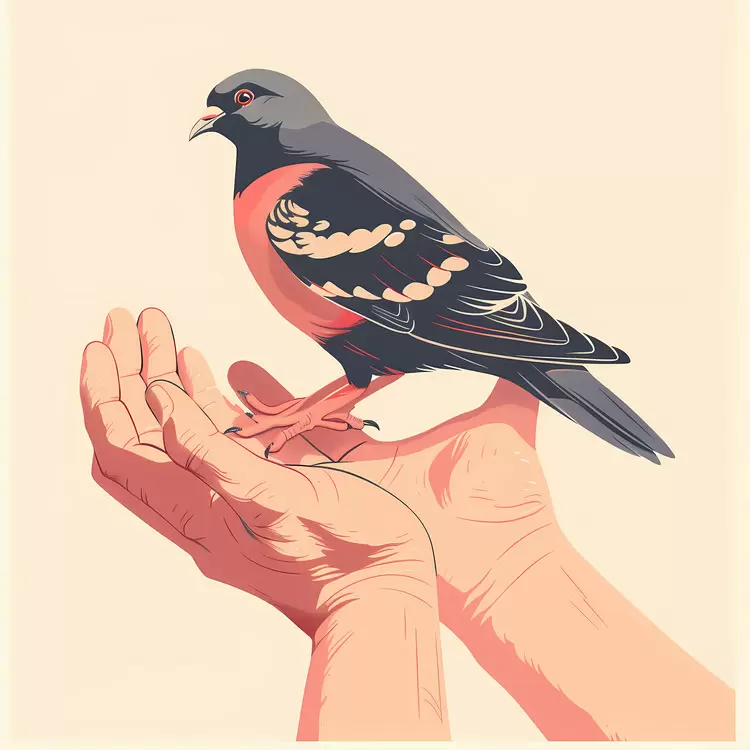 hands bird