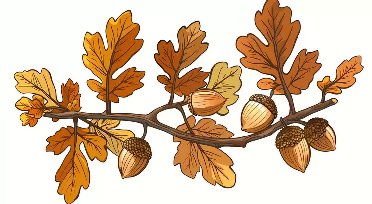 acorns Autumn Branch