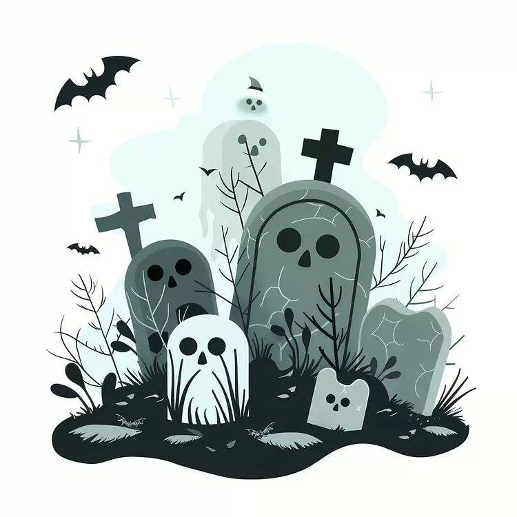 Halloween graveyard