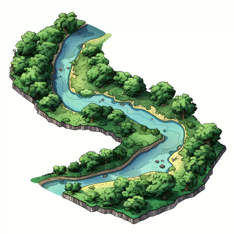 aerial view river