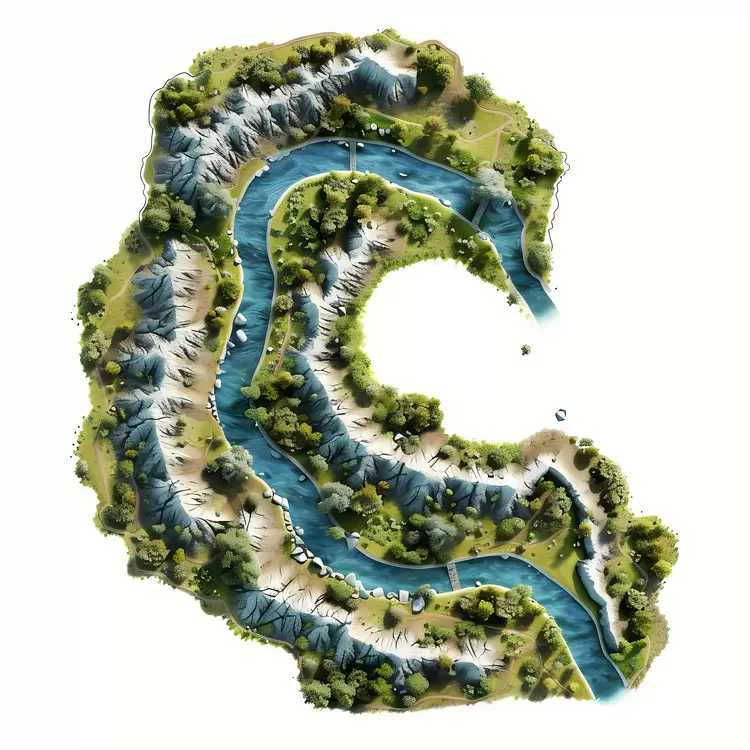 aerial view river