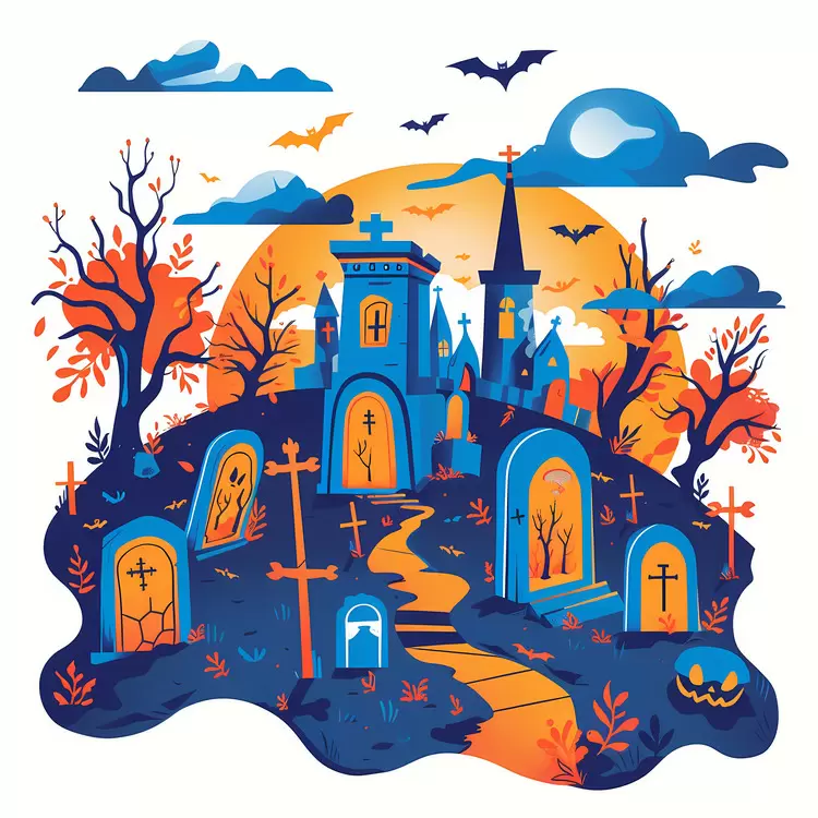 Halloween graveyard
