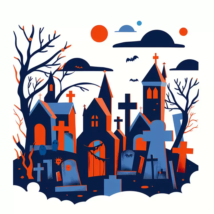 Halloween graveyard