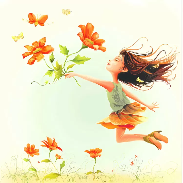fly with a flower