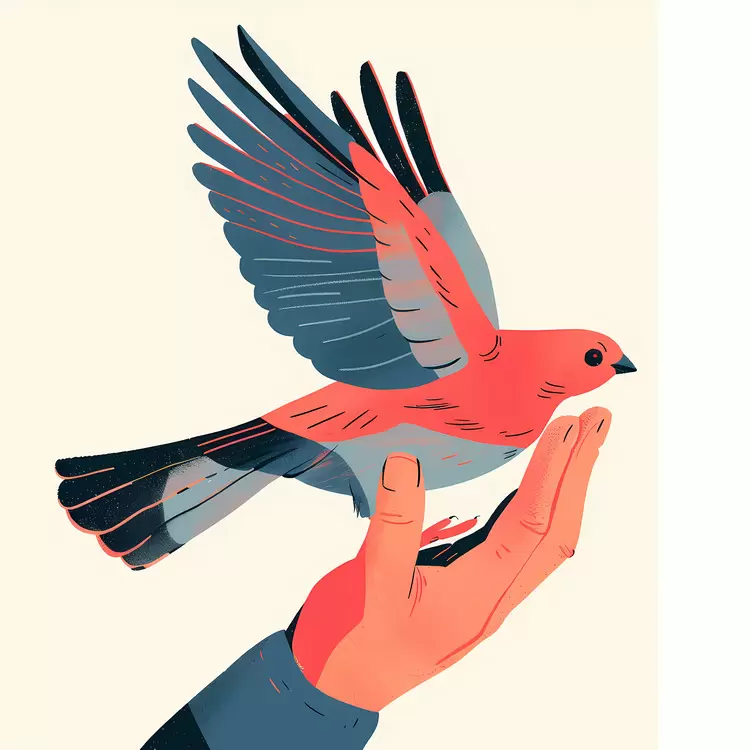 hands bird