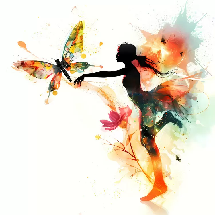 fly with a flower