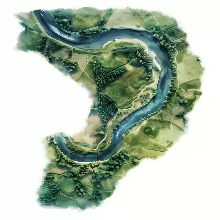 aerial view river