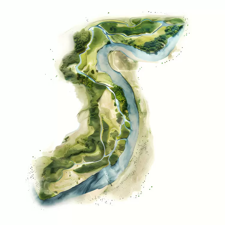 aerial view river