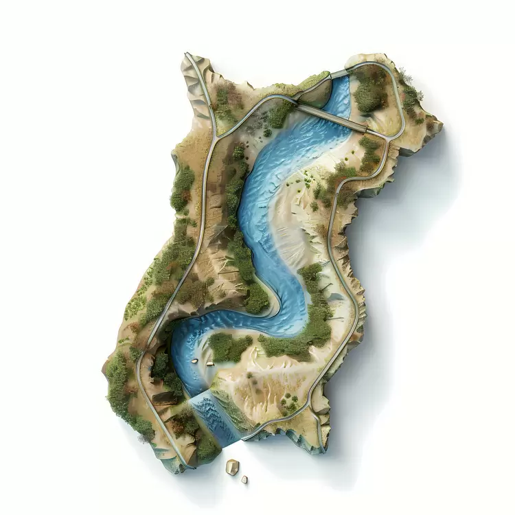 aerial view river