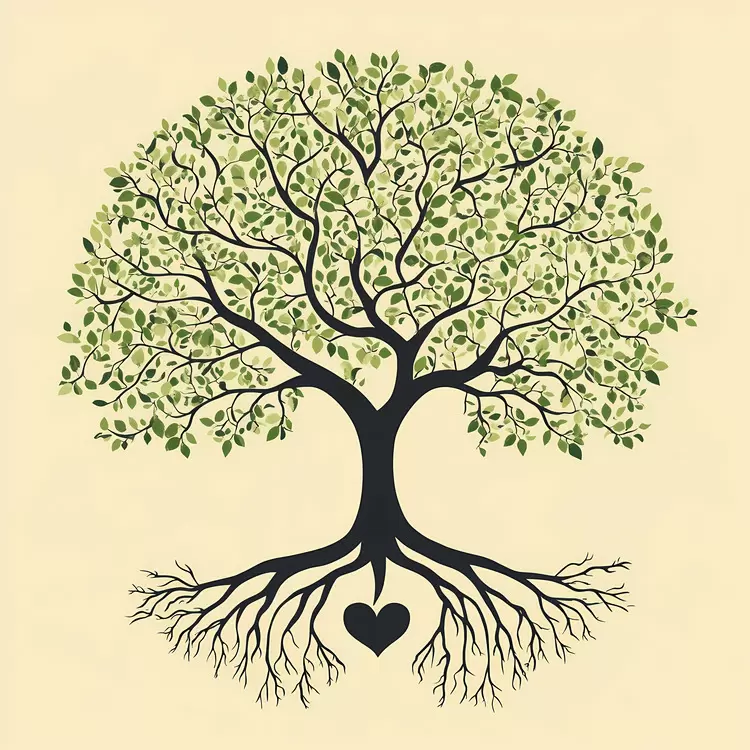 oak tree with roots