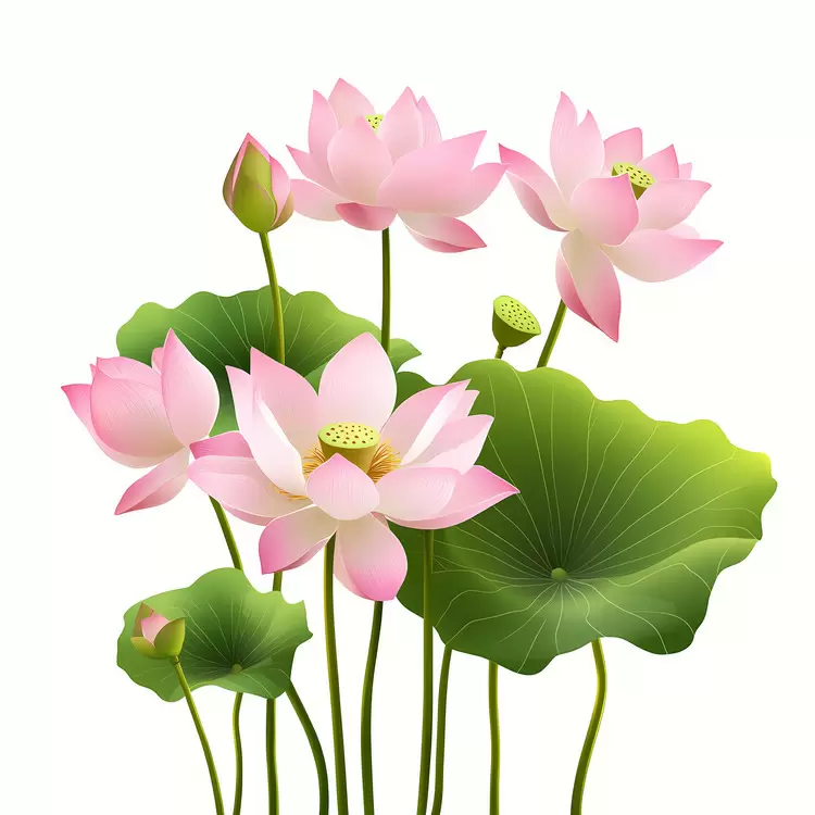 Pink lotus flowers