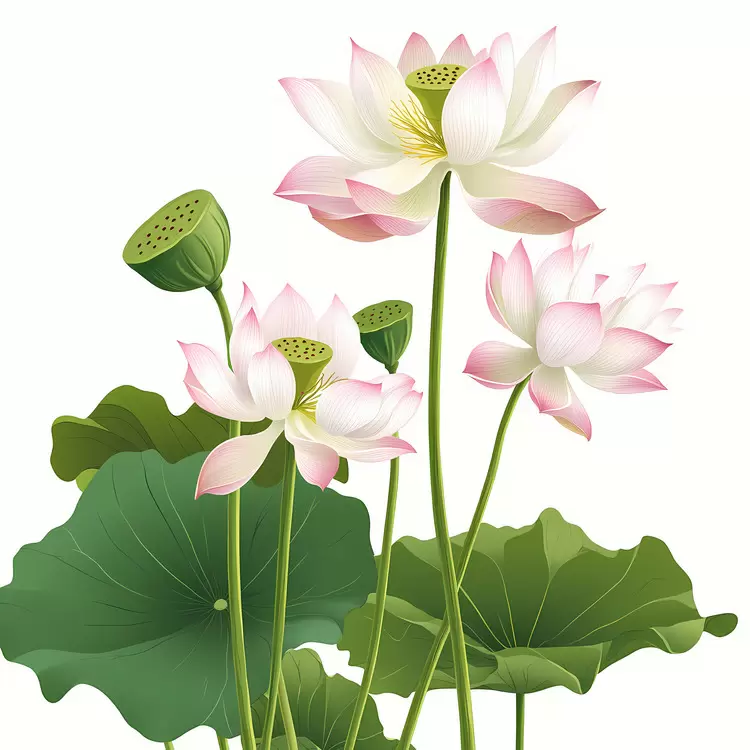 Pink lotus flowers