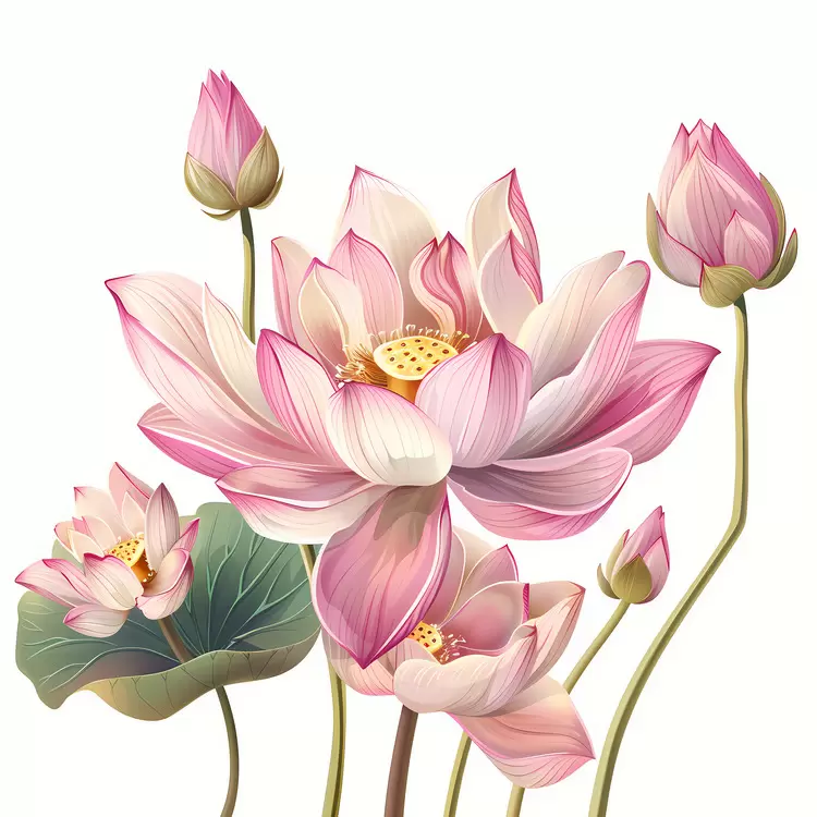 Pink lotus flowers