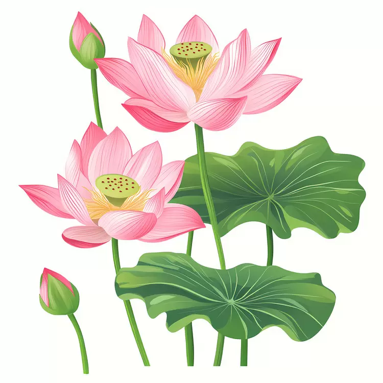 Pink lotus flowers