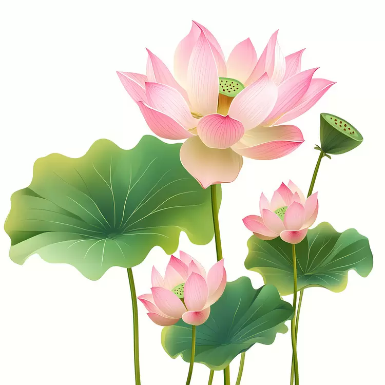 Pink lotus flowers