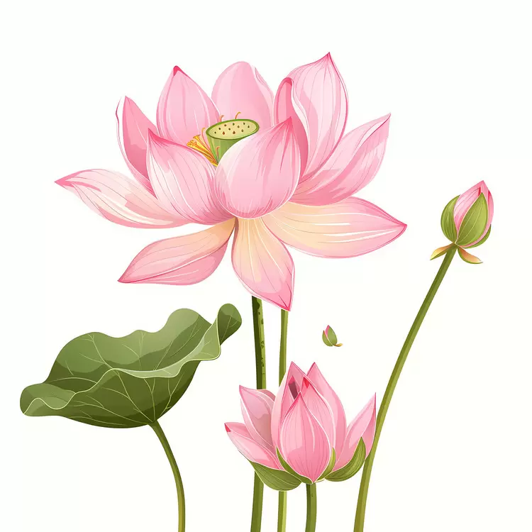 Pink lotus flowers
