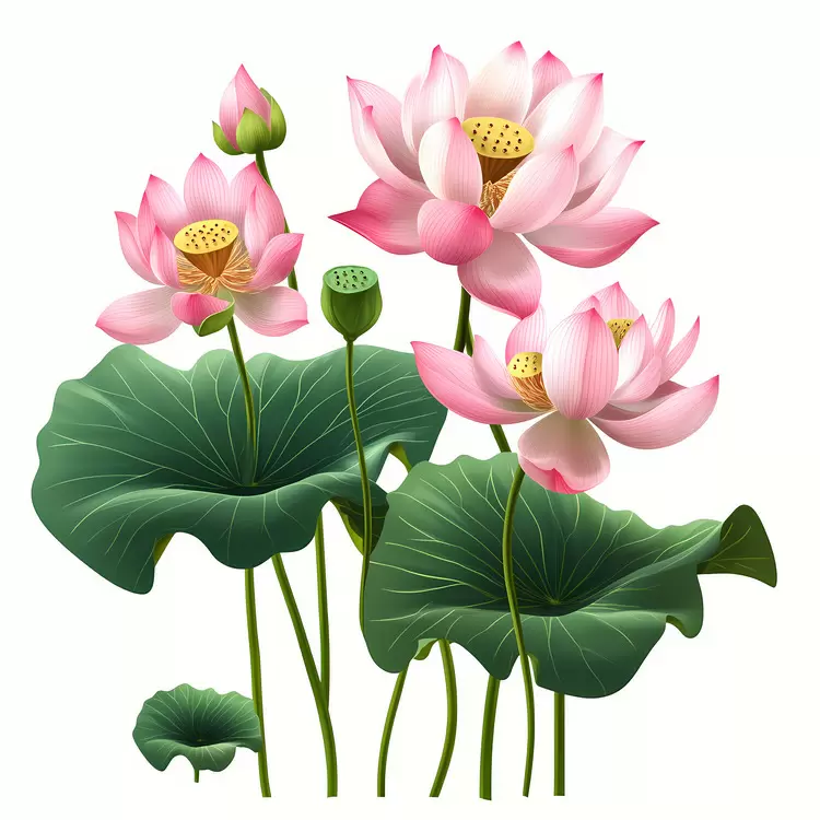 Pink lotus flowers