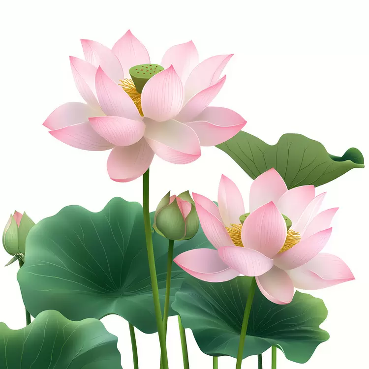 Pink lotus flowers