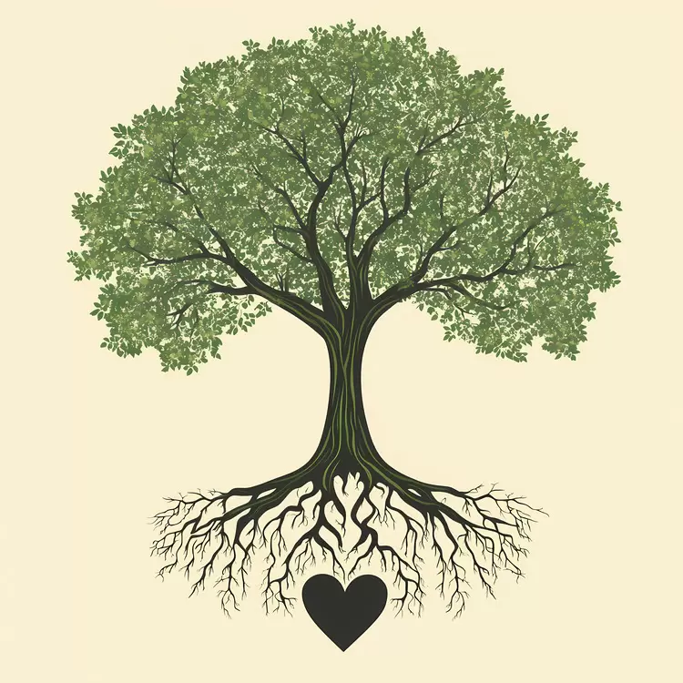 oak tree with roots