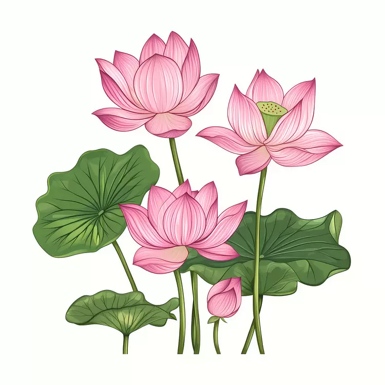 Pink lotus flowers