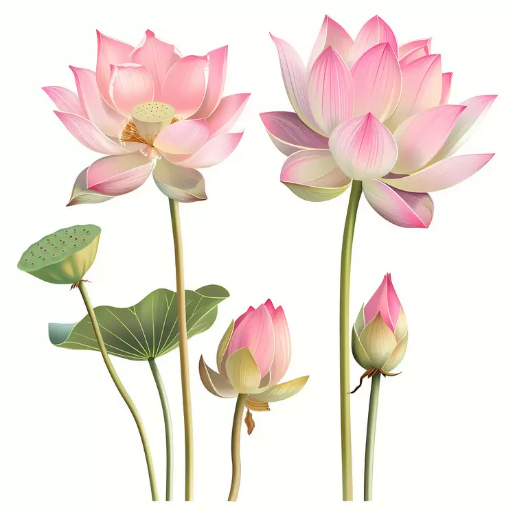 Pink lotus flowers