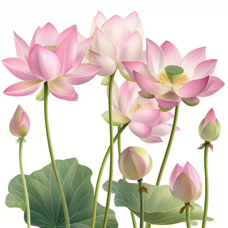 Pink lotus flowers