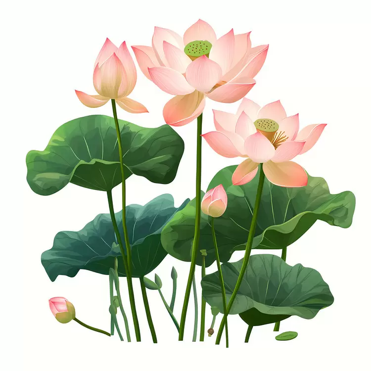 Pink lotus flowers