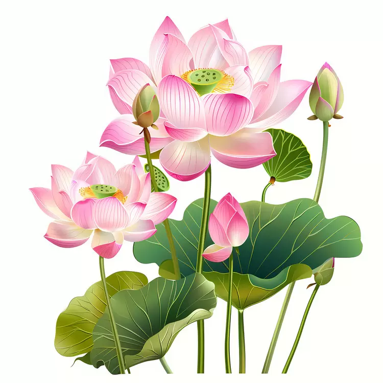 Pink lotus flowers