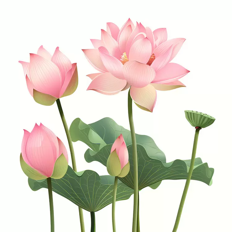 Pink lotus flowers