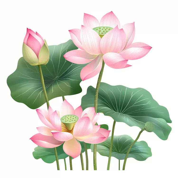 Pink lotus flowers